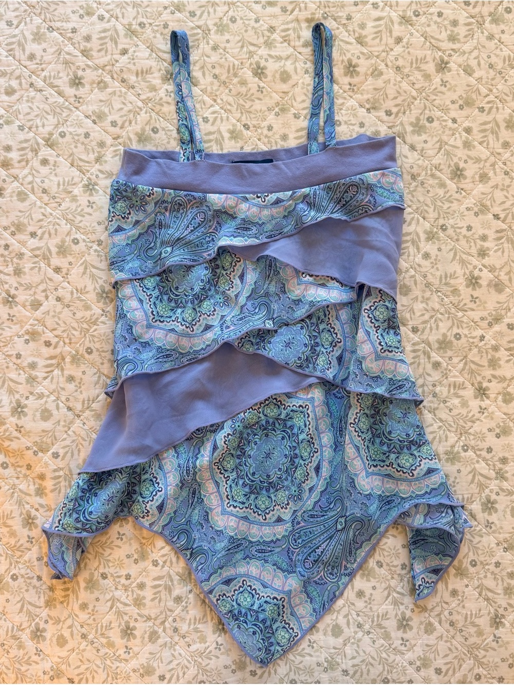 Y2k Limited Too blue and purple paisley asymmetrical top